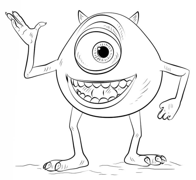 Çocuklar için ücretsiz Monsters Inc Boyama Sayfası