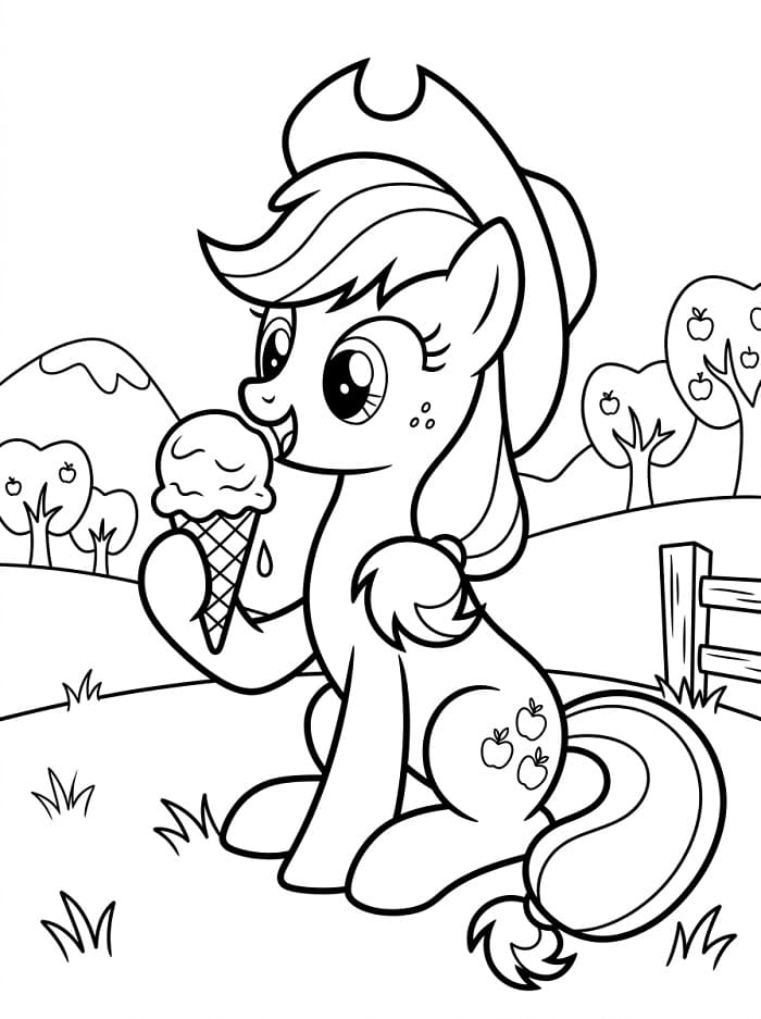 Çok sevimli Applejack Boyama Sayfası