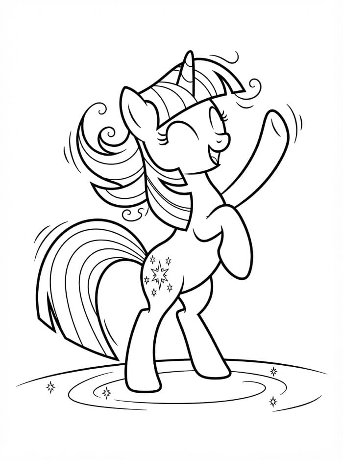 Dans eden Twilight Sparkle Boyama Sayfası