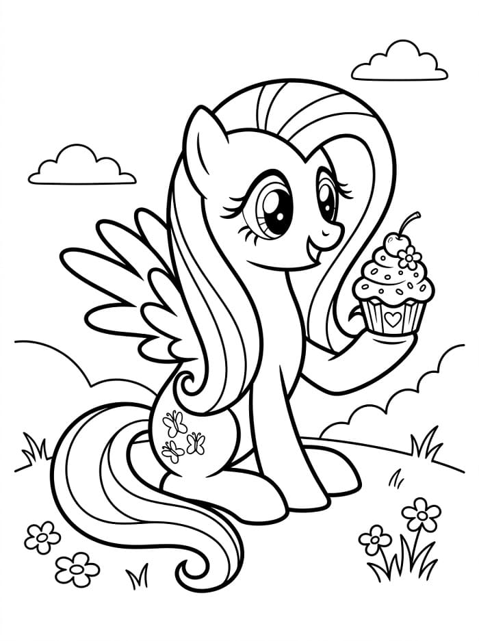 Fluttershy My Little Pony'den Boyama Sayfası