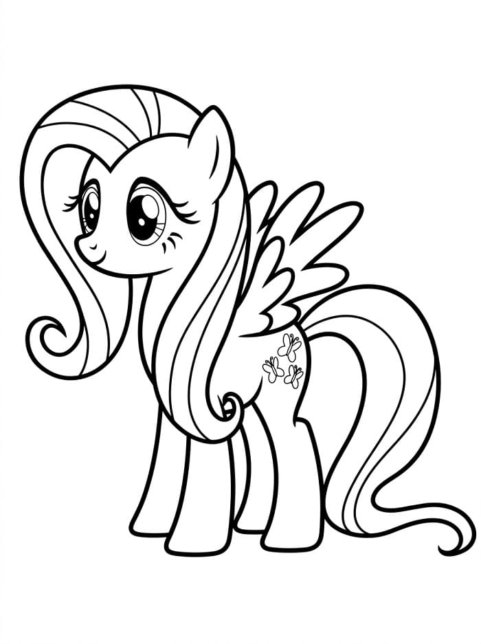 Fluttershy Ücretsiz Çocuklar İçin Boyama Sayfası
