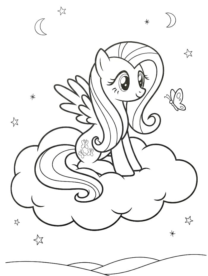 Fluttershy Ücretsiz Boyama Sayfası