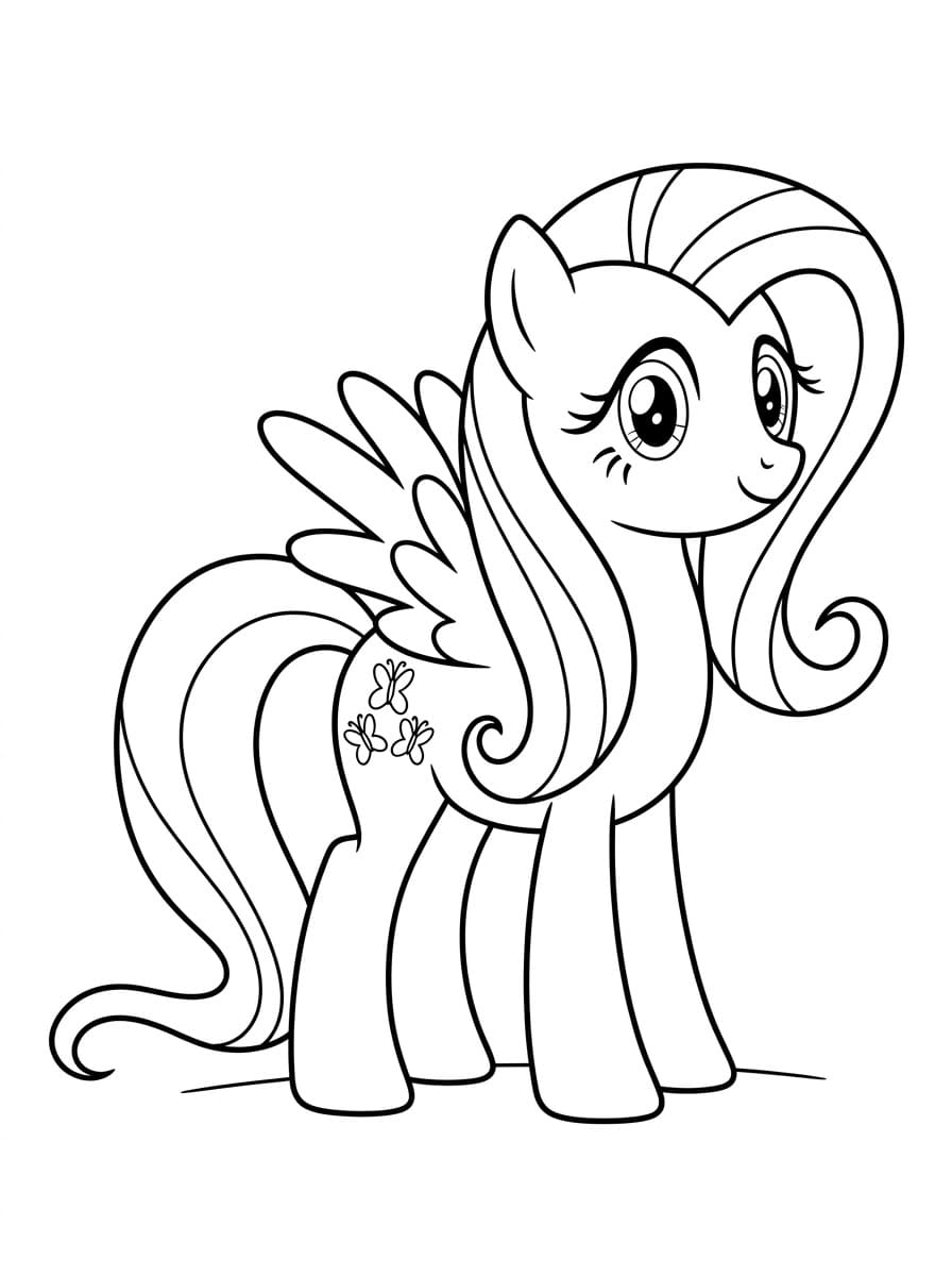 Fluttershy Yazdırılabilir Çocuklar İçin Boyama Sayfası