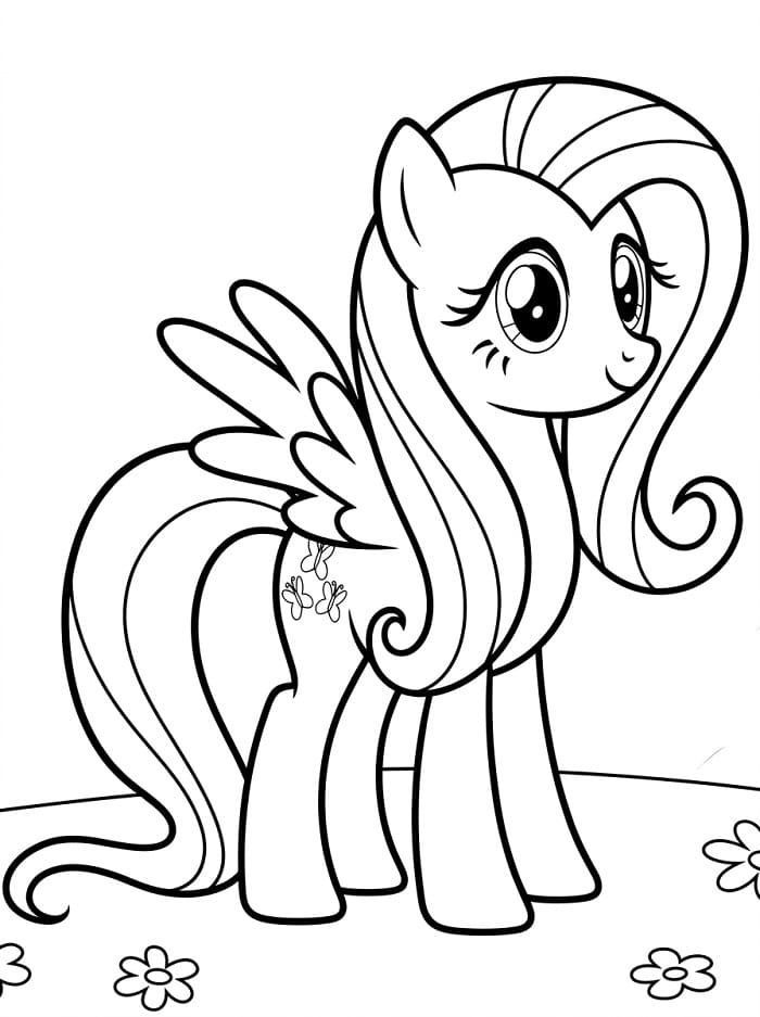 Fluttershy Yazdırılabilir Boyama Sayfası