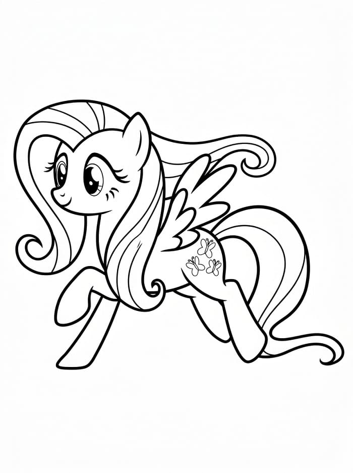 Havalı Fluttershy Boyama Sayfası