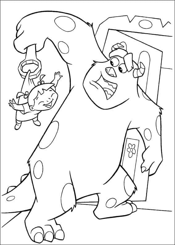 Havalı Monsters Inc Boyama Sayfası
