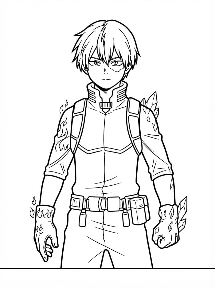 Havalı Shoto Todoroki Boyama Sayfası