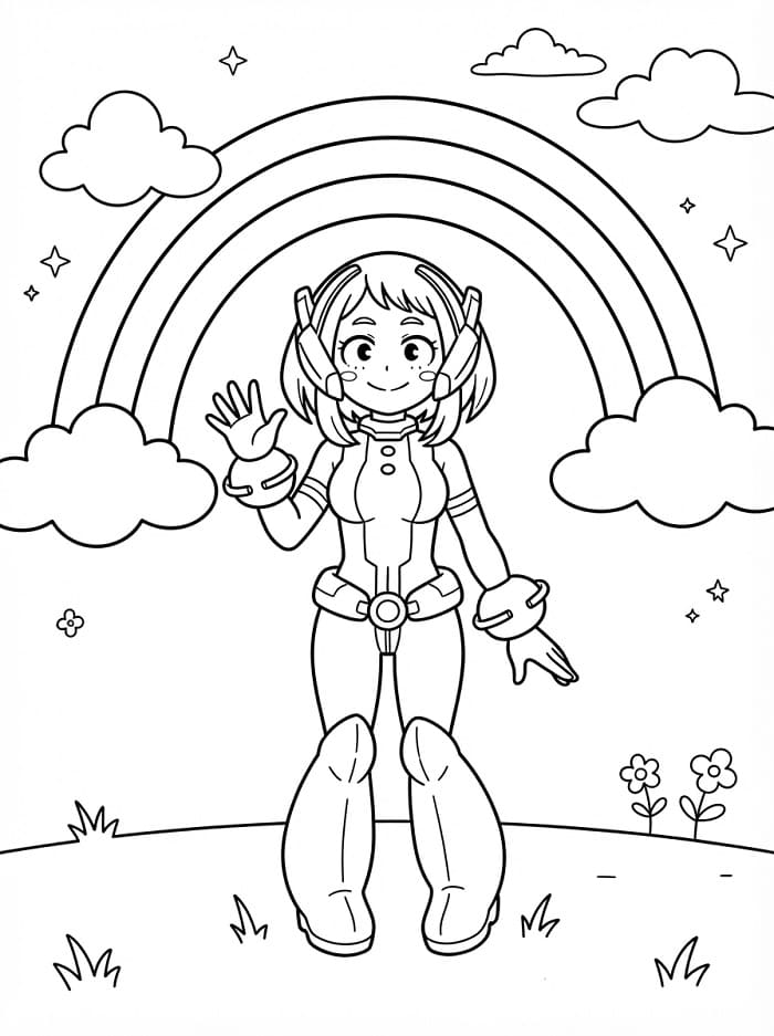 Hoş Ochaco Uraraka Boyama Sayfası