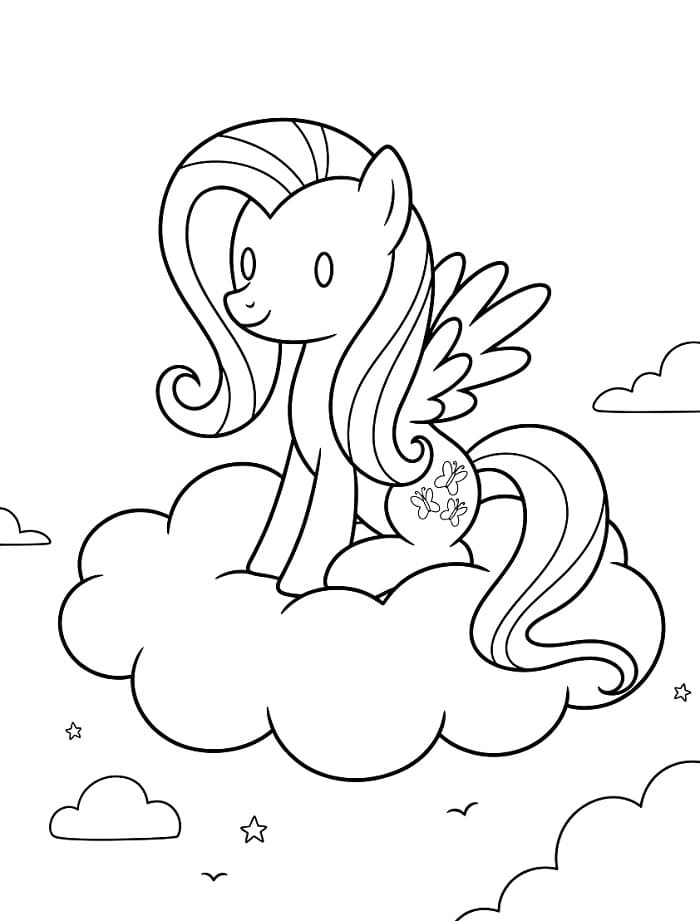 Kolay Fluttershy Boyama Sayfası