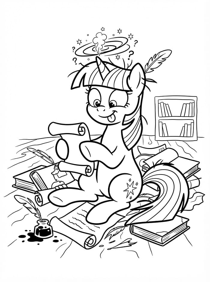 Komik Twilight Sparkle Boyama Sayfası