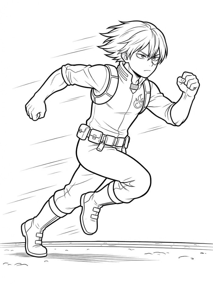 Koşan Shoto Todoroki Boyama Sayfası