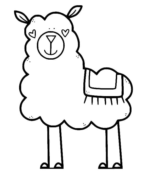 Lama 3 Yaş Çocuklar İçin Boyama Sayfası