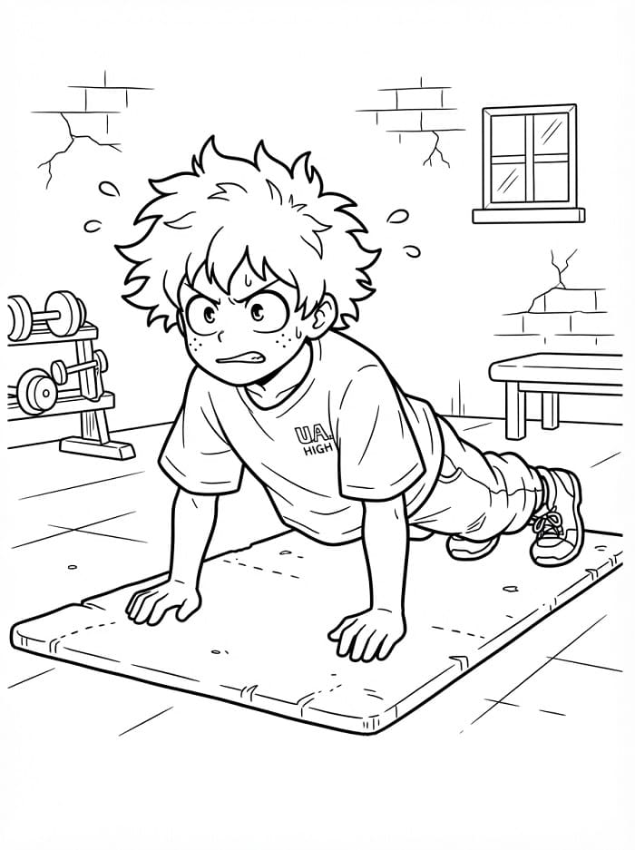 Midoriya Anime My Hero Academia'dan Boyama Sayfası