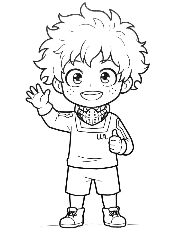 Midoriya My Hero Academia Boyama Sayfası