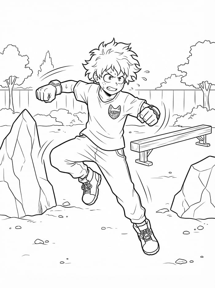 Midoriya My Hero Academia'dan Boyama Sayfası
