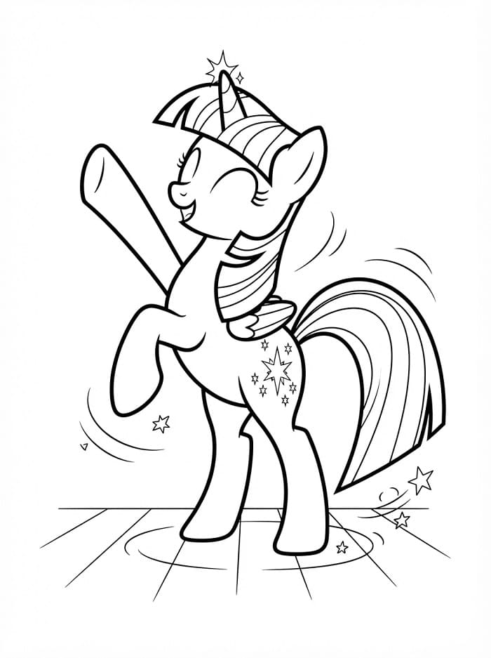 Mutlu Twilight Sparkle Boyama Sayfası