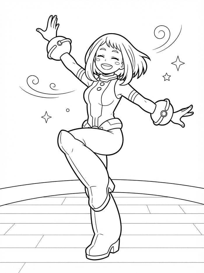 Ochaco Uraraka My Hero Academia Boyama Sayfası