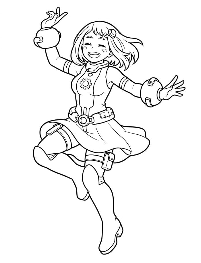 Ochaco Uraraka My Hero Academia'da Boyama Sayfası