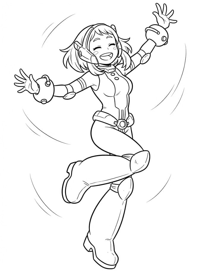 Ochaco Uraraka My Hero Academia'dan Boyama Sayfası
