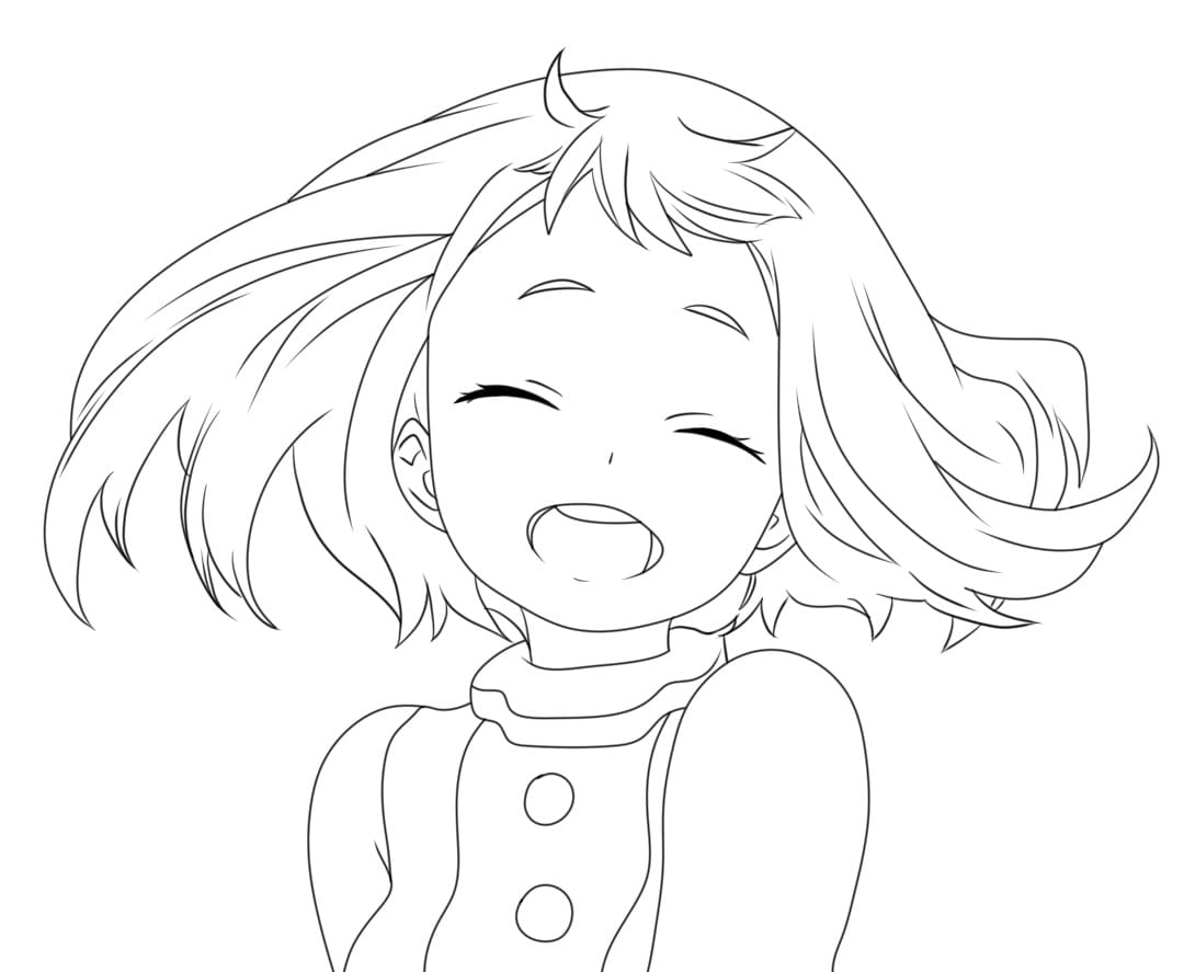 Ochaco Uraraka Ücretsiz Boyama Sayfası