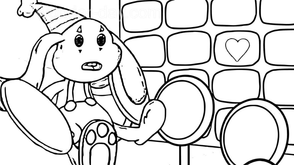 Poppy Playtime Bunzo Bunny Boyama Sayfası