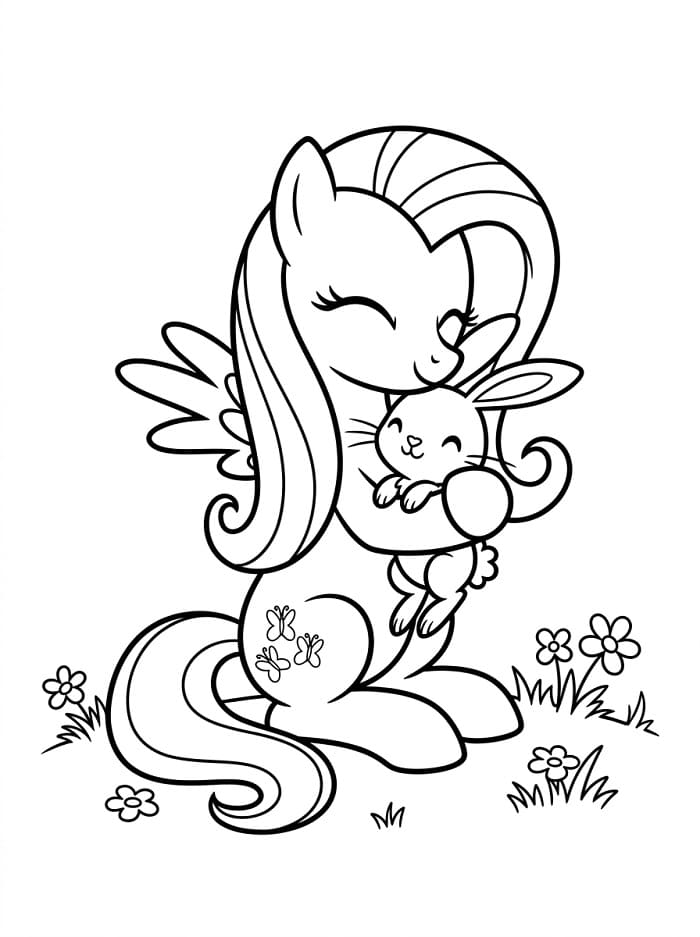 Şaşırtıcı Fluttershy Boyama Sayfası