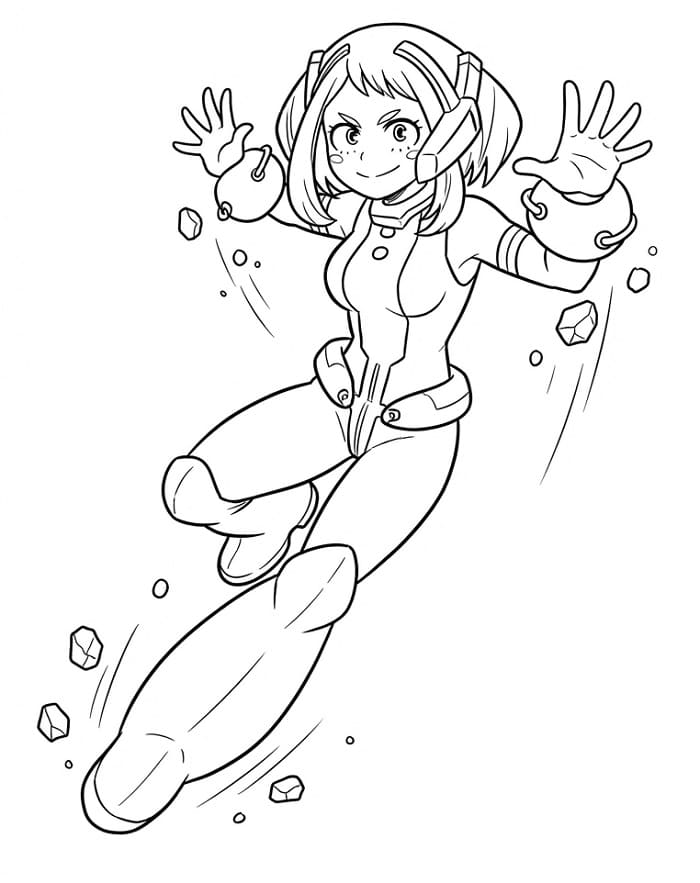 Şaşırtıcı Ochaco Uraraka Boyama Sayfası