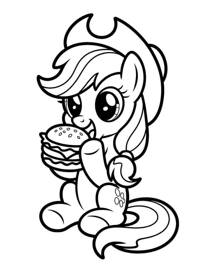 Sevimli Applejack Boyama Sayfası
