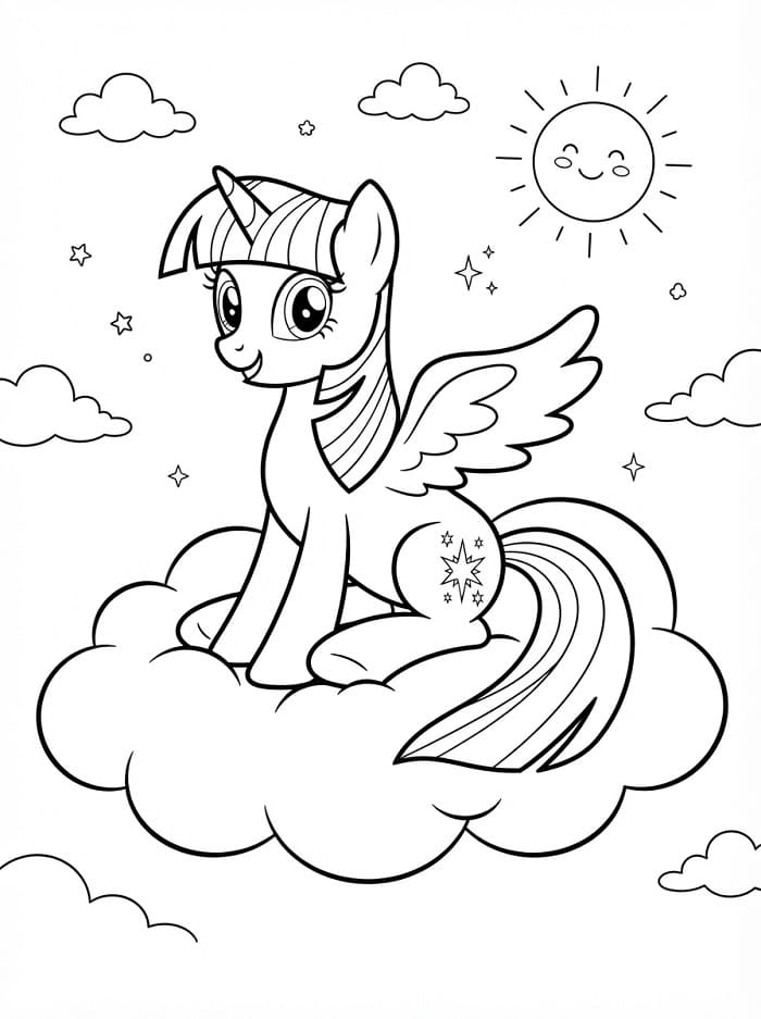 Sevimli Twilight Sparkle Boyama Sayfası