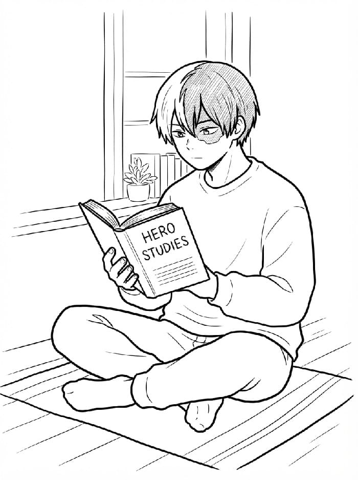 Shoto Todoroki Ücretsiz Çocuklar İçin Boyama Sayfası