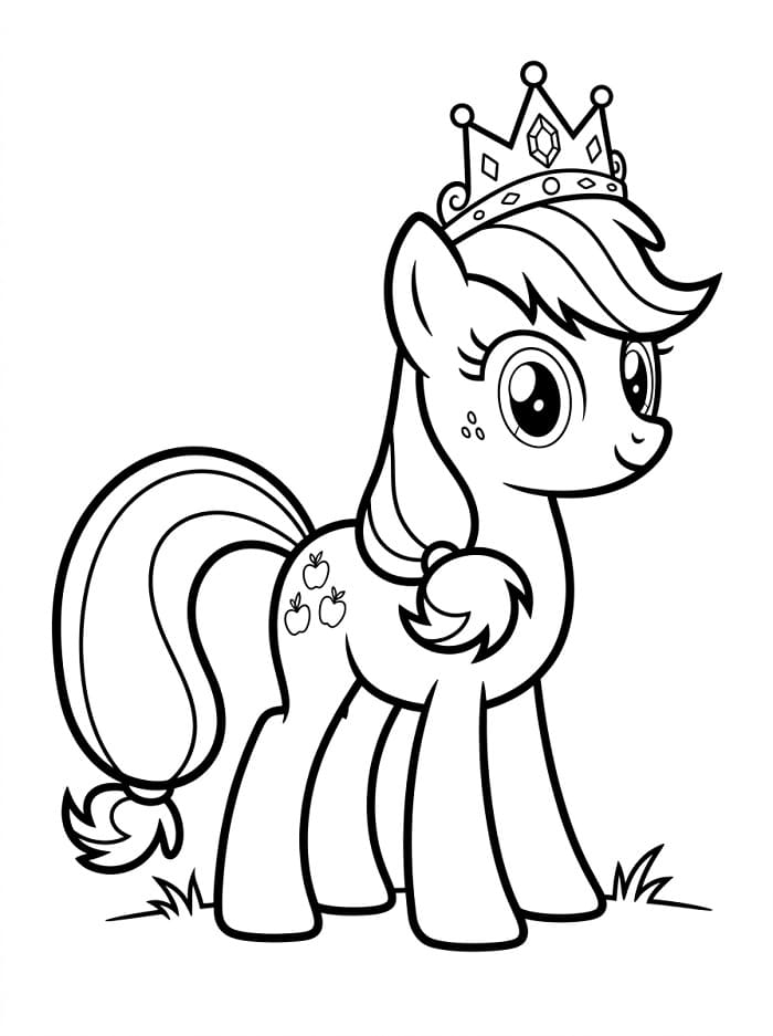 Taçlı Applejack Boyama Sayfası