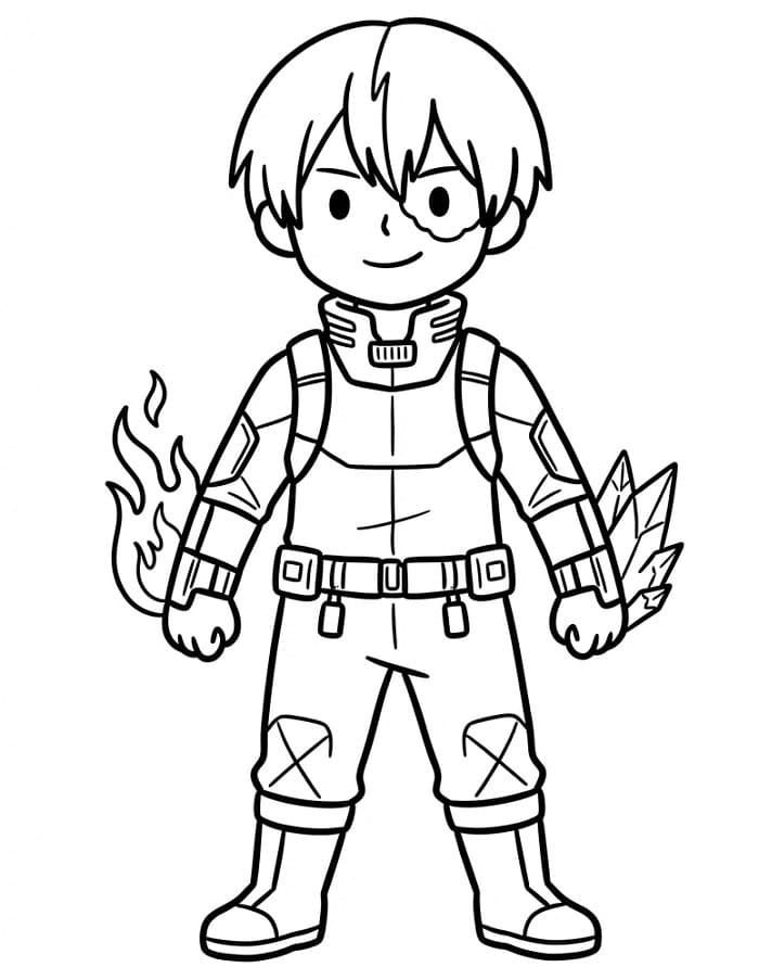 Tatlı Shoto Todoroki Boyama Sayfası