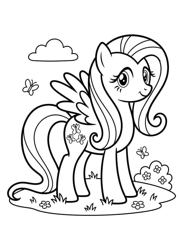 Fluttershy Boyama Sayfaları