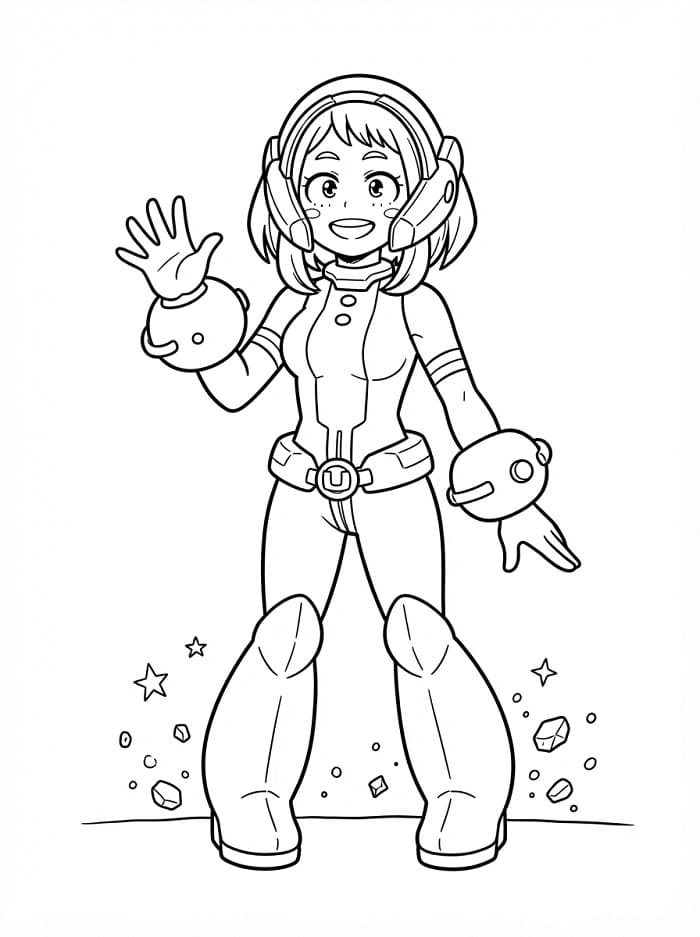 Ochaco Uraraka Boyama Sayfaları