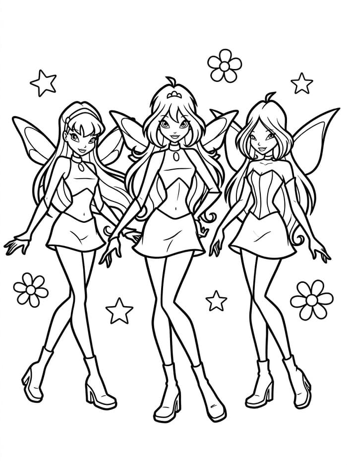 Ücretsiz Winx Club Boyama Sayfası