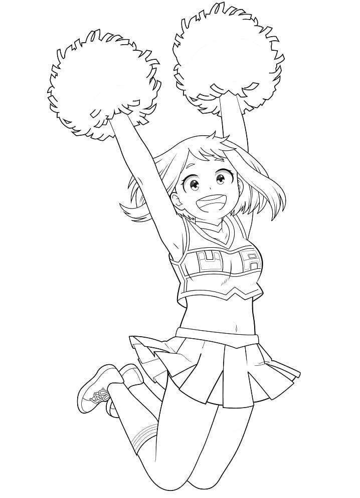 Ücretsiz Yazdırılabilir Ochaco Uraraka Boyama Sayfası