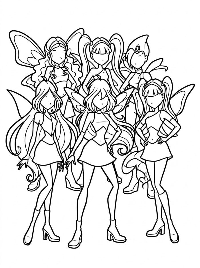 Ücretsiz yazdırılabilir Winx Club Boyama Sayfası