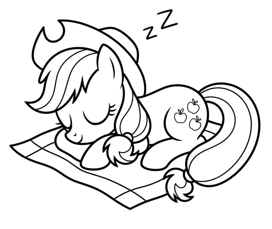 Uyuyan Applejack Boyama Sayfası