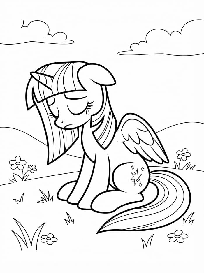 Üzgün Twilight Sparkle Boyama Sayfası