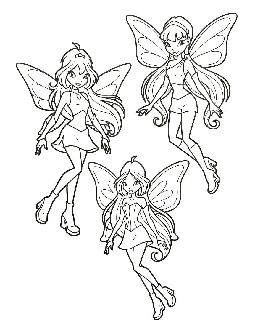 Winx Club Kızları Boyama Sayfası
