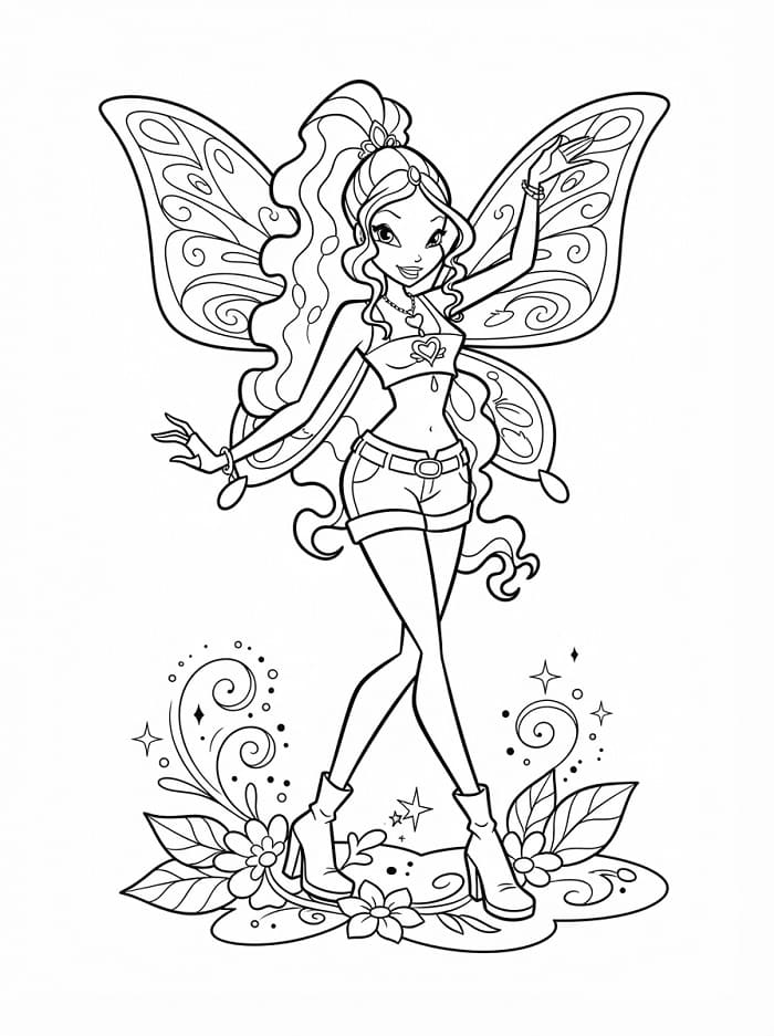 Winx Club'dan Aisha Boyama Sayfası