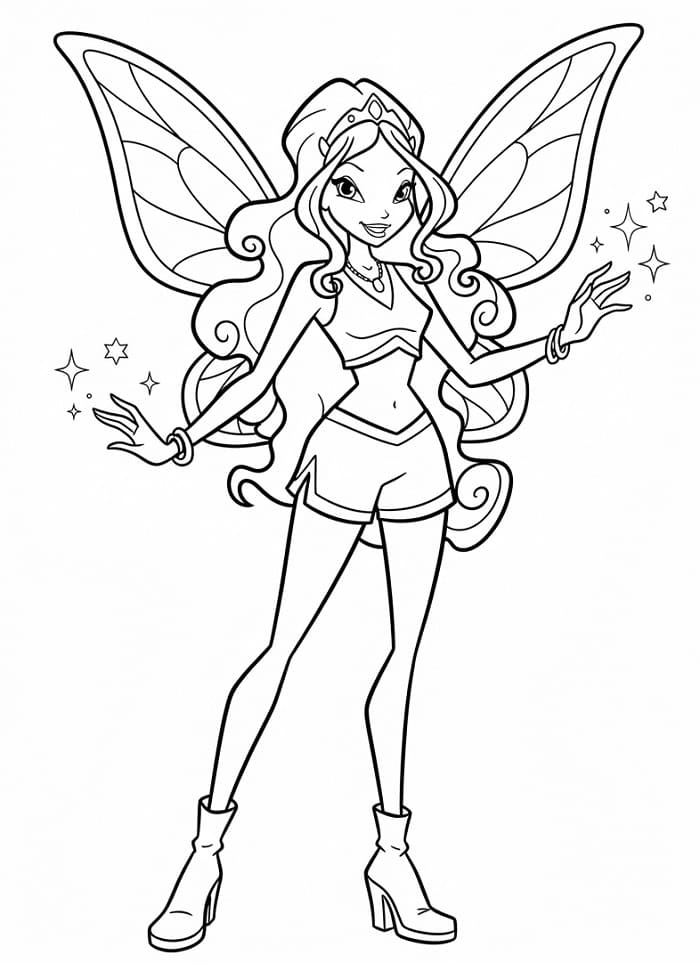 Winx Club'dan Layla Boyama Sayfası