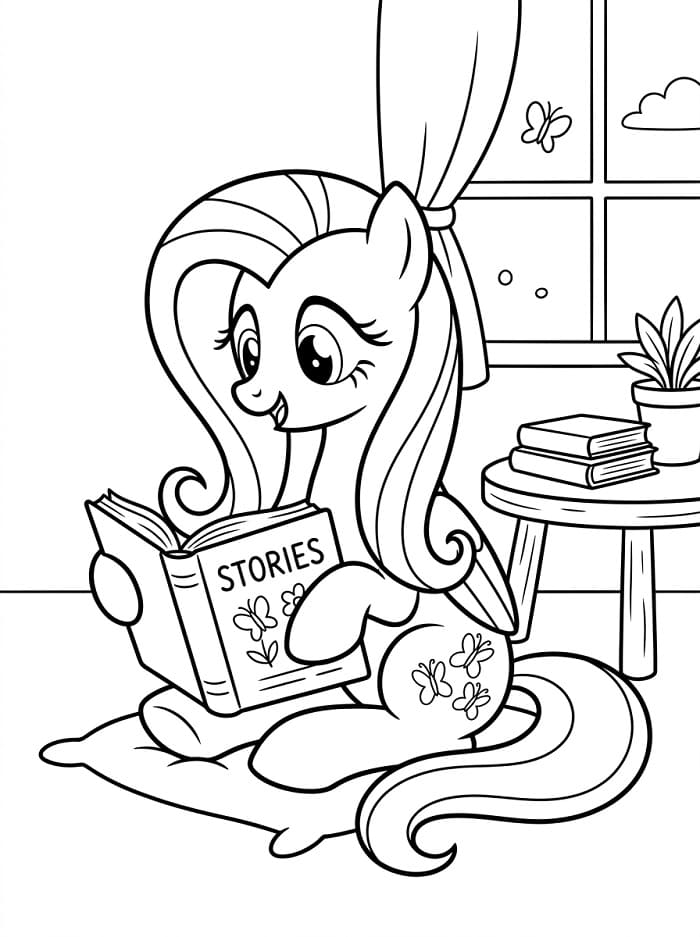 Yazdırılabilir Fluttershy Boyama Sayfası