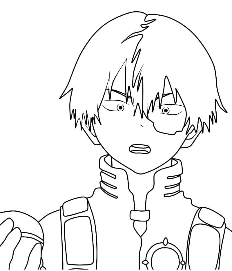 Yazdırılabilir Shoto Todoroki Görsel Boyama Sayfası