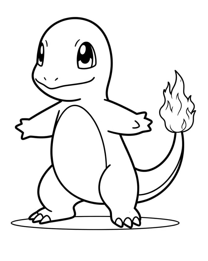 Basit Charmander Boyama Sayfası