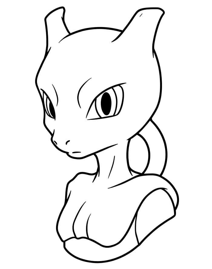 Basit Mewtwo Boyama Sayfası
