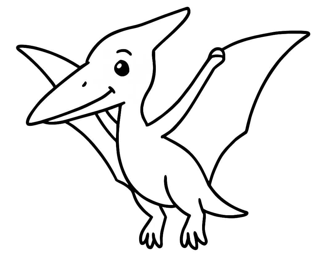 Basit Pterodaktil Boyama Sayfası