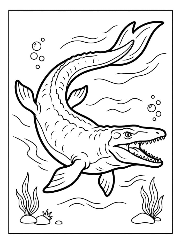 Bir Mosasaurus Boyama Sayfası