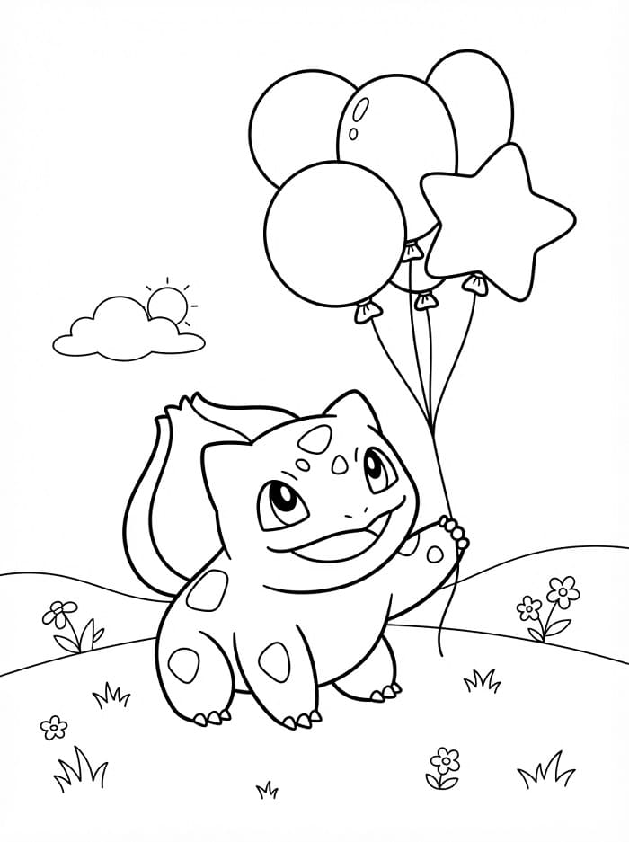 Bulbasaur Ücretsiz Çocuklar İçin Boyama Sayfası