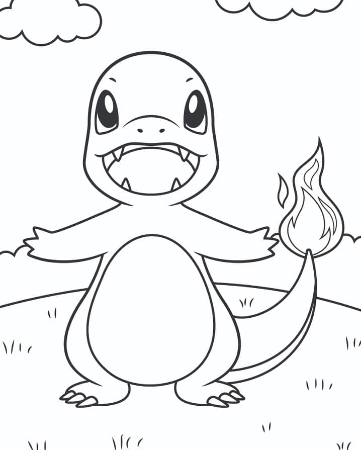 Charmander Çocuklar İçin Boyama Sayfası